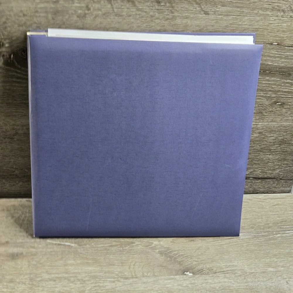 Vintage‎ Padded Hardcover Photo Album Three Ring Binder Slip Memory Book Purple